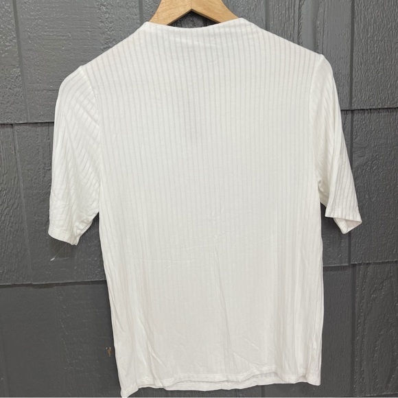 Hello Nite eggshell white ribbed super soft cozy shirt - Picture 6 of 7